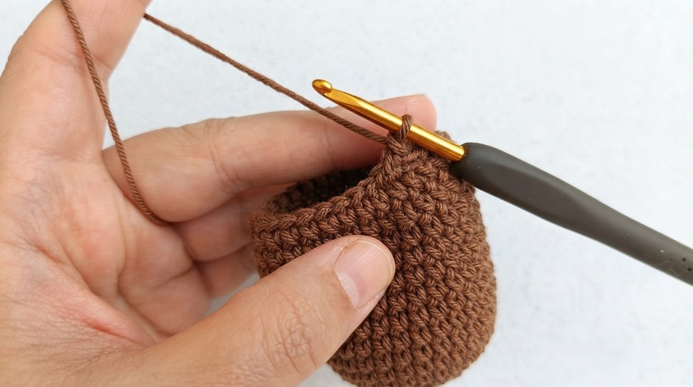 Tiny Crochet Yarn Basket Keychain
