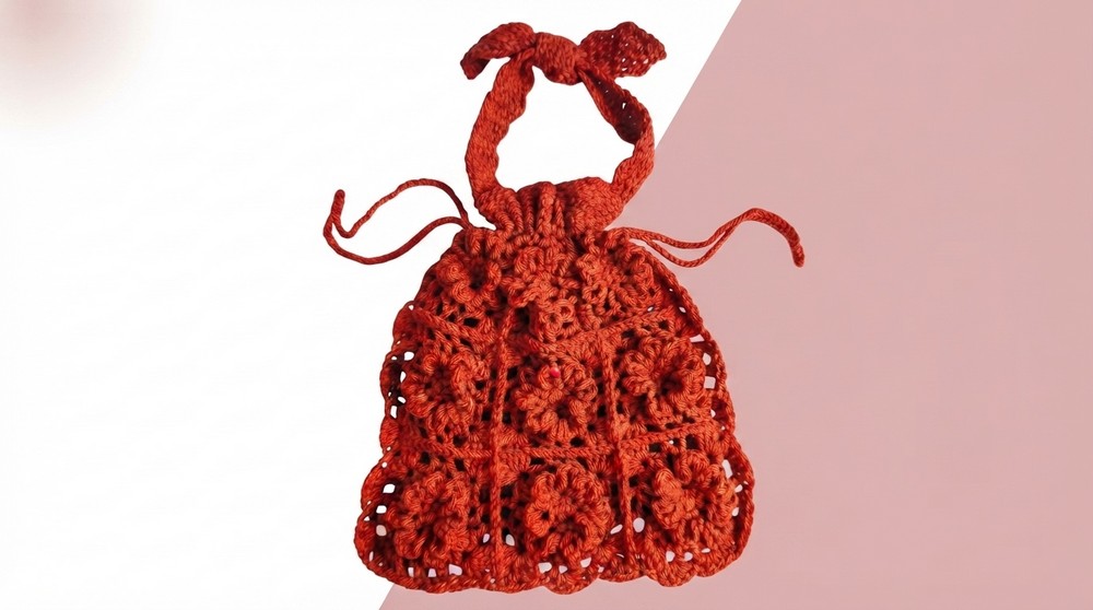 Very Easy Crochet Drawstring Bag Crochet Idea (1)