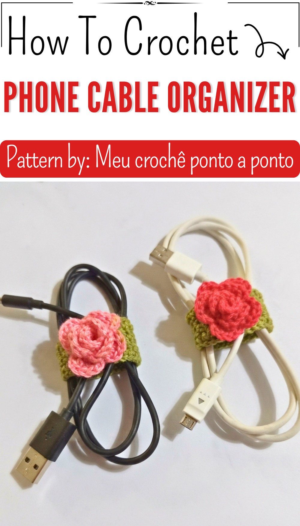 You WON'T BELIEVE how easy it is to crochet a cell phone cable organizer 10