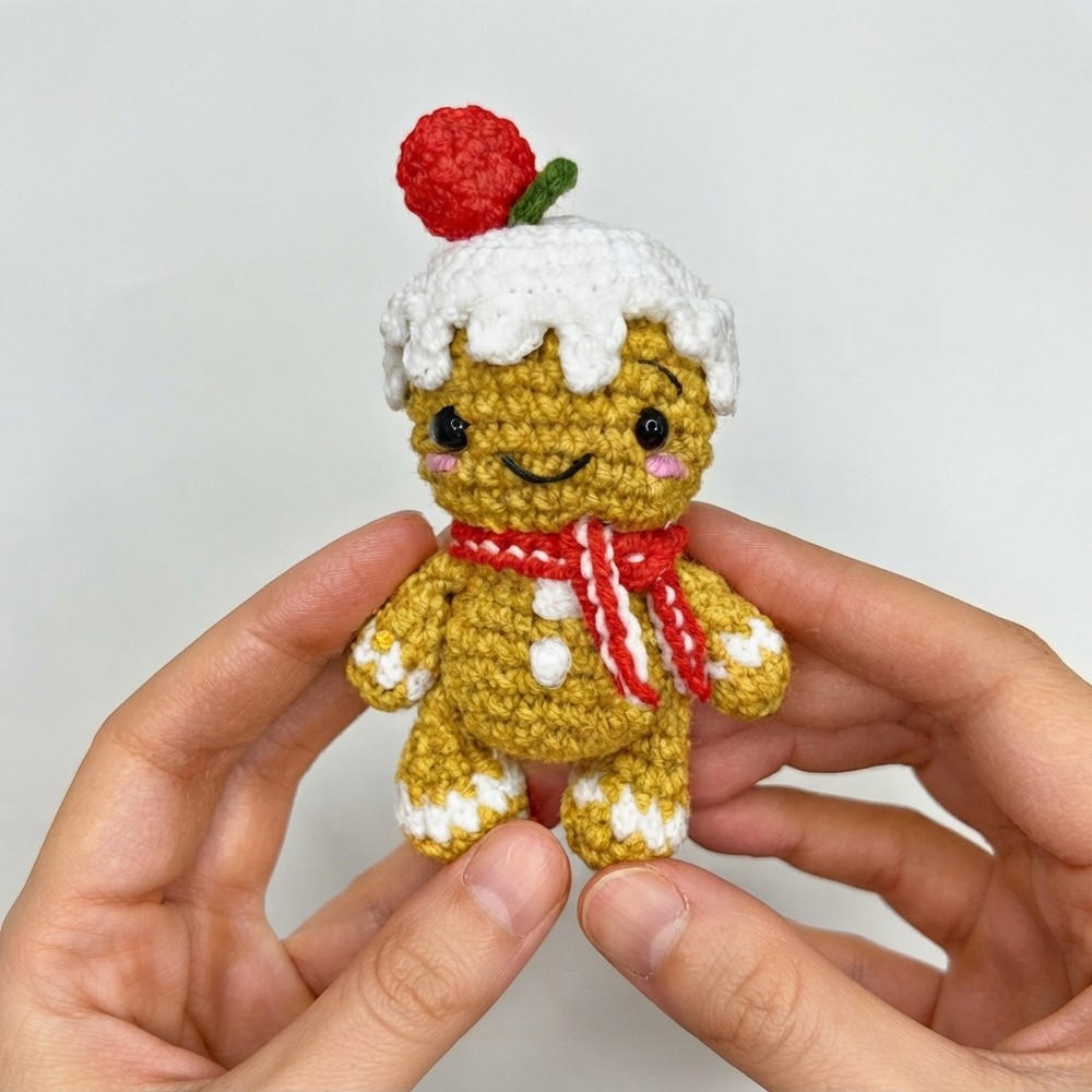 Gingerbread Man Crochet Tutorial Mini, Easy & No Sew! 10