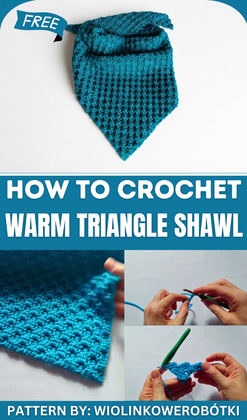 How to Crochet Simple, warm, crocheted triangle shawl 1