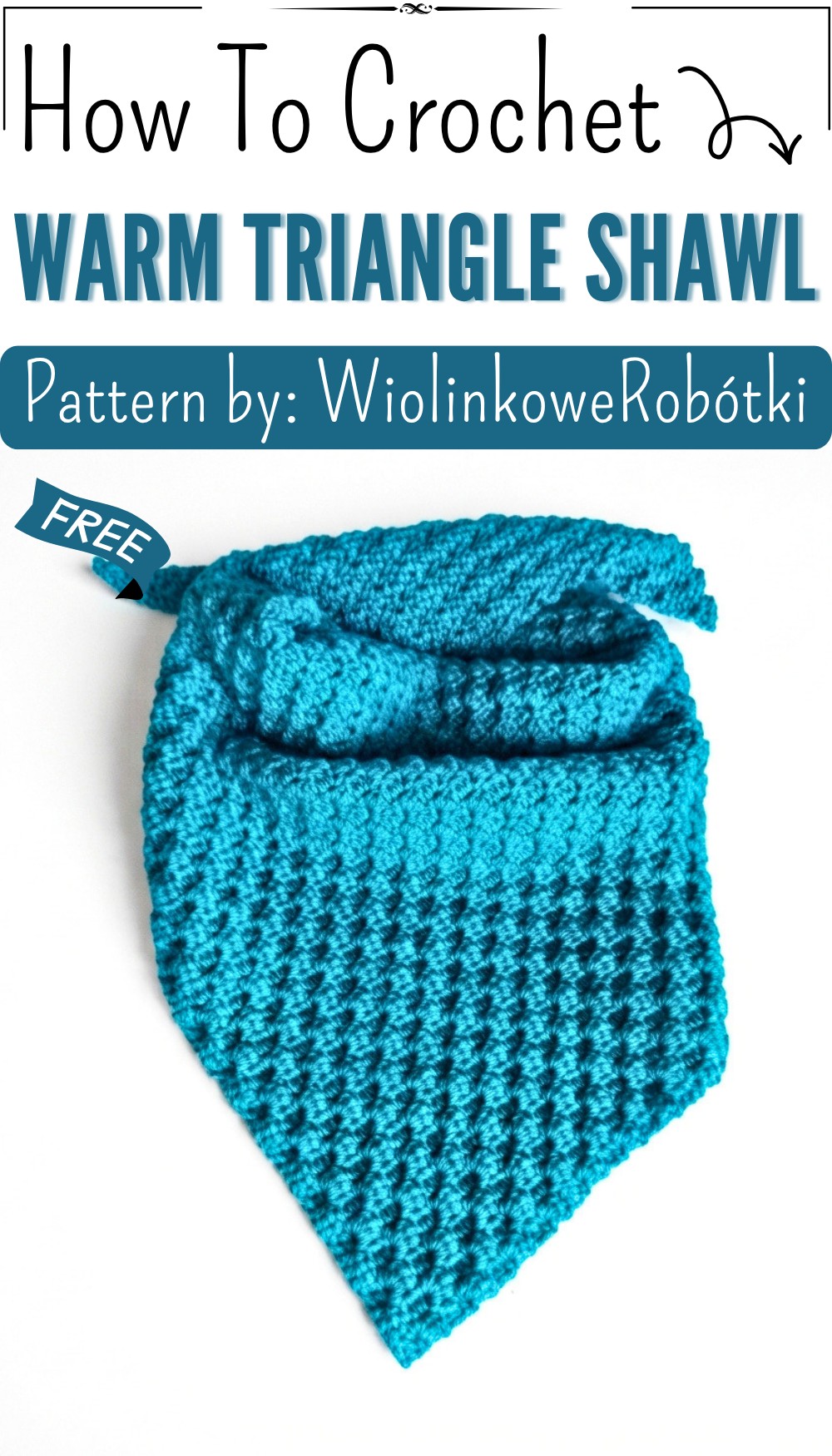 How to Crochet Simple, warm, crocheted triangle shawl 10