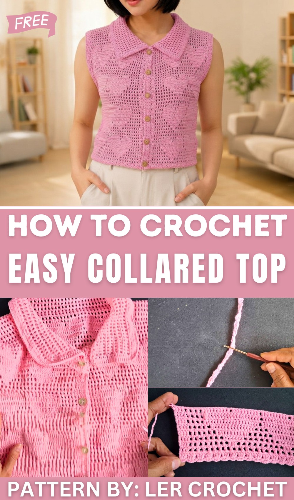 How to Crochet a Beautiful Collared Top Easy Step-by-Step Tutorial 1