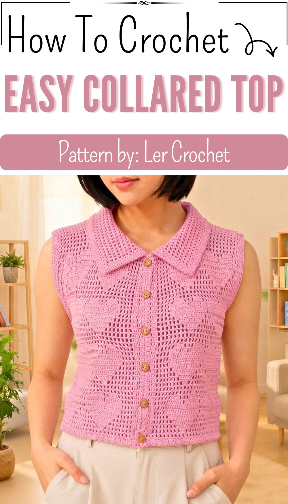 How to Crochet a Beautiful Collared Top Easy Step-by-Step Tutorial 9