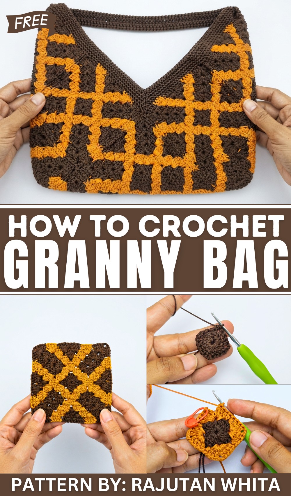 Tutorial on Knitting Granny Bags with Cool & Beautiful Motifs Easy for Beginners