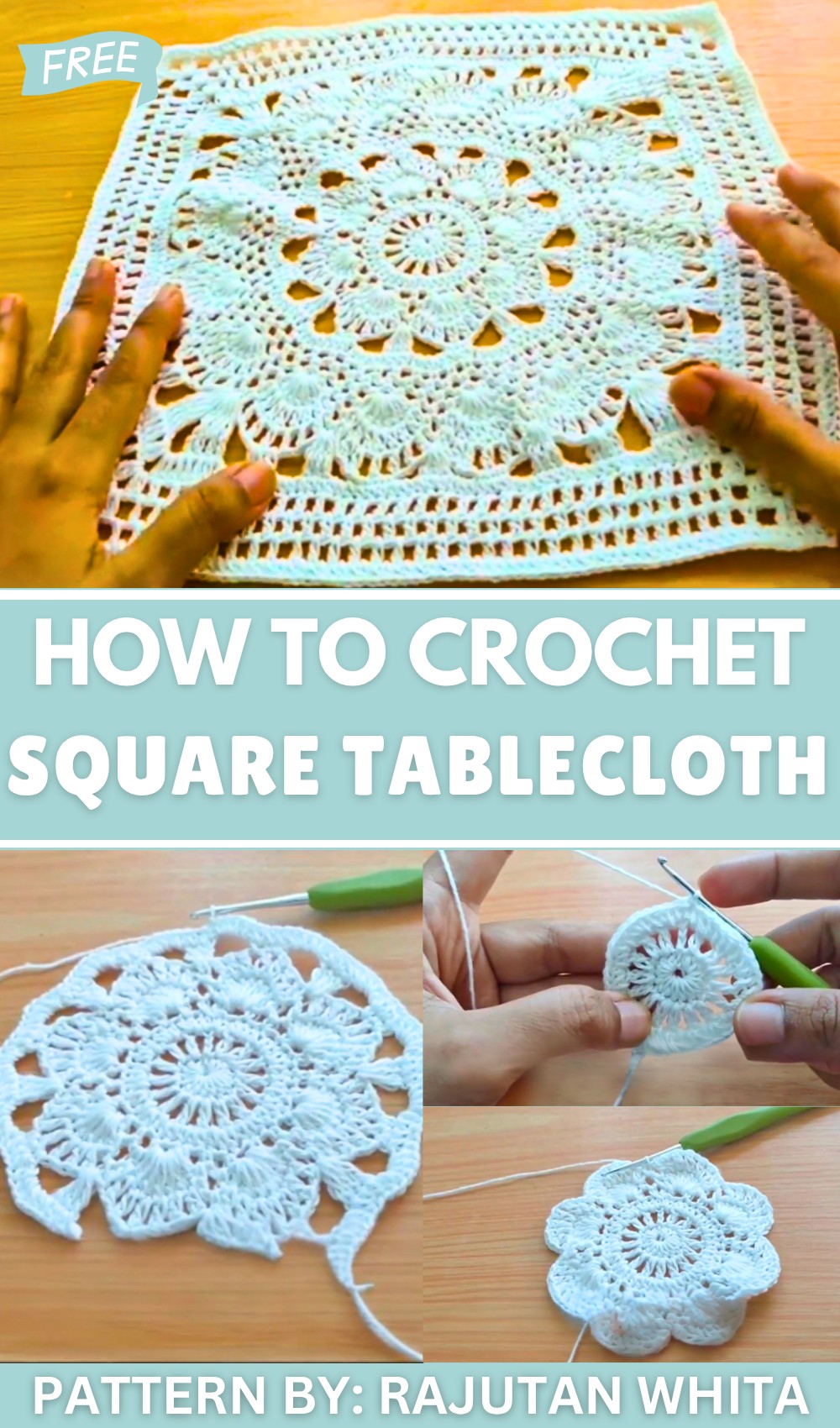 Beautiful Square Tablecloth Crochet Pattern