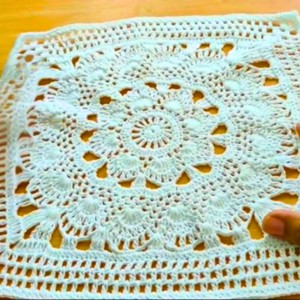 Beautiful Square Tablecloth Crochet Pattern