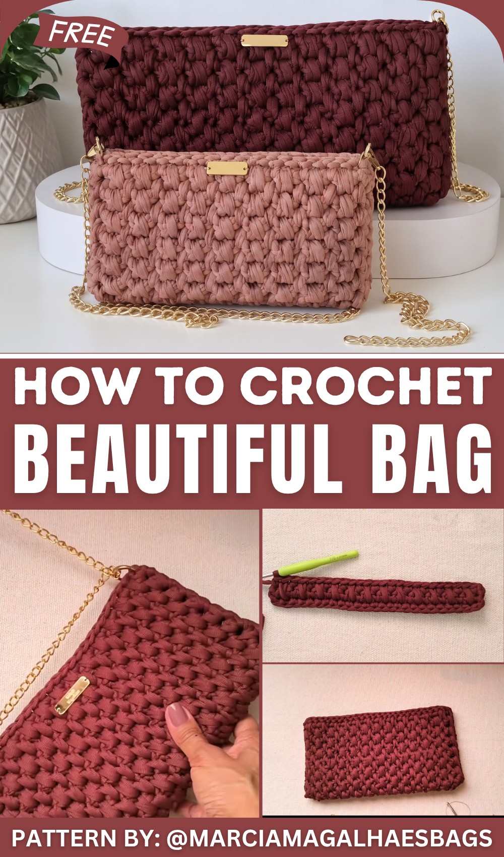 Crochet Bag Pattern in 2 Sizes Complete Step-by-Step Tutorial (1)