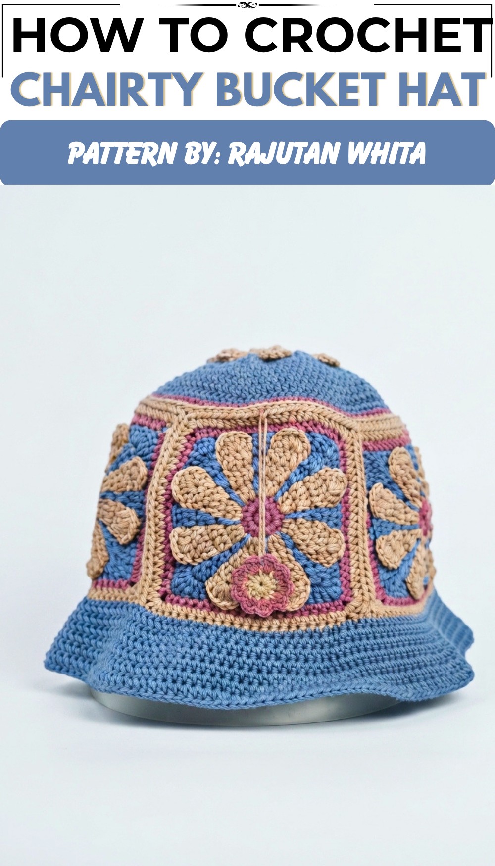 Crochet Daisy Flower Charity Granny Square Bucket Hat Tutorial