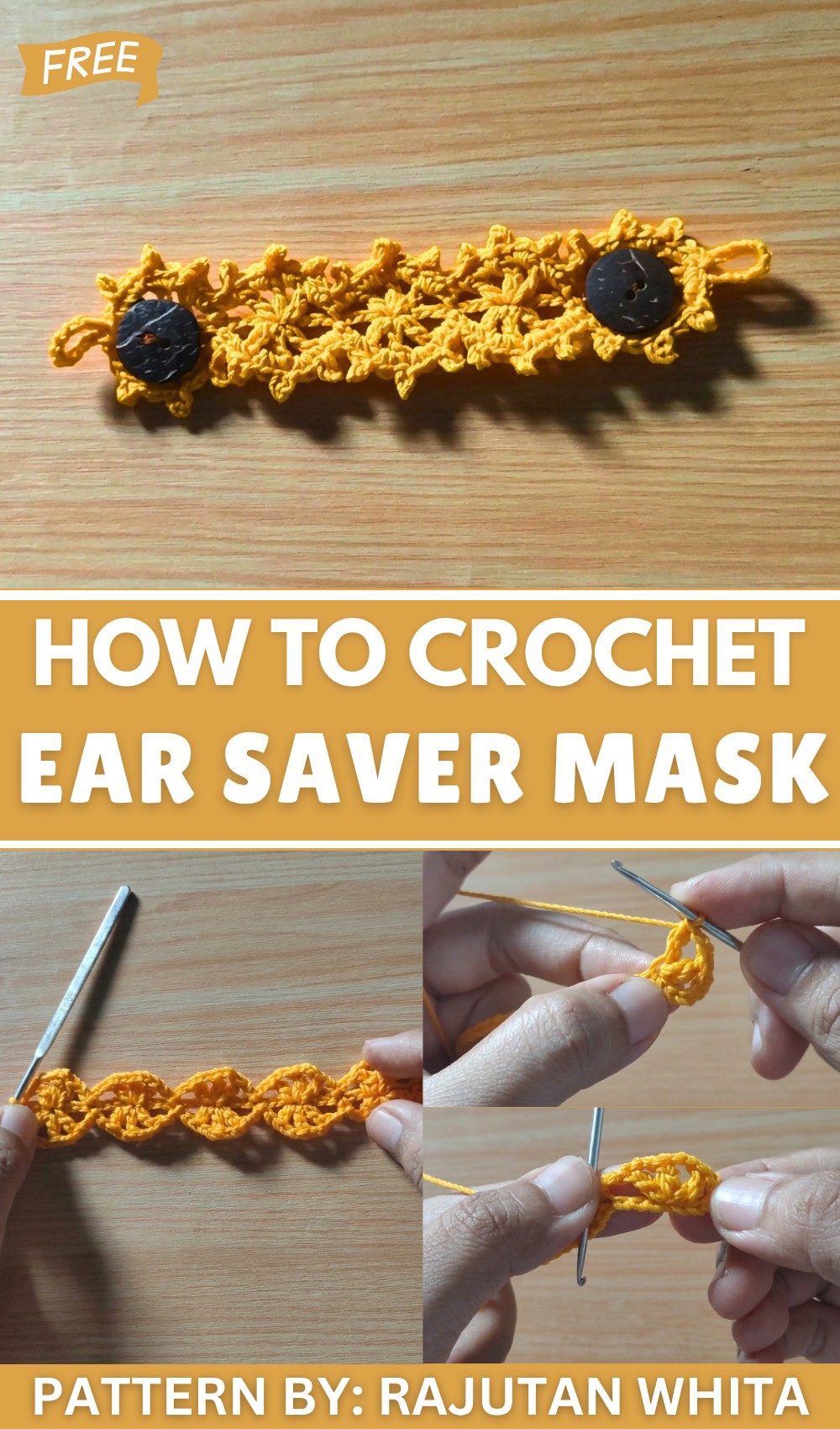 Crochet Ear Saver for Mask