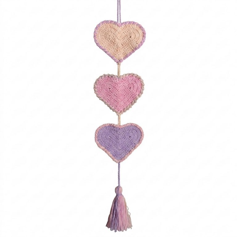 Crochet Heart Wall Hanging Decoration