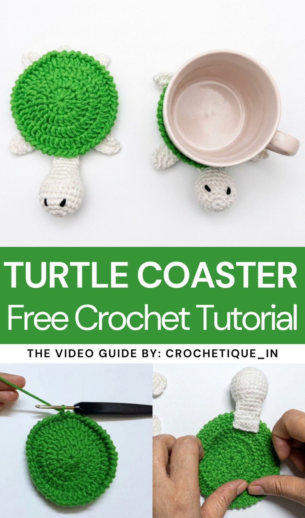 Crochet Turtle Coaster Pattern