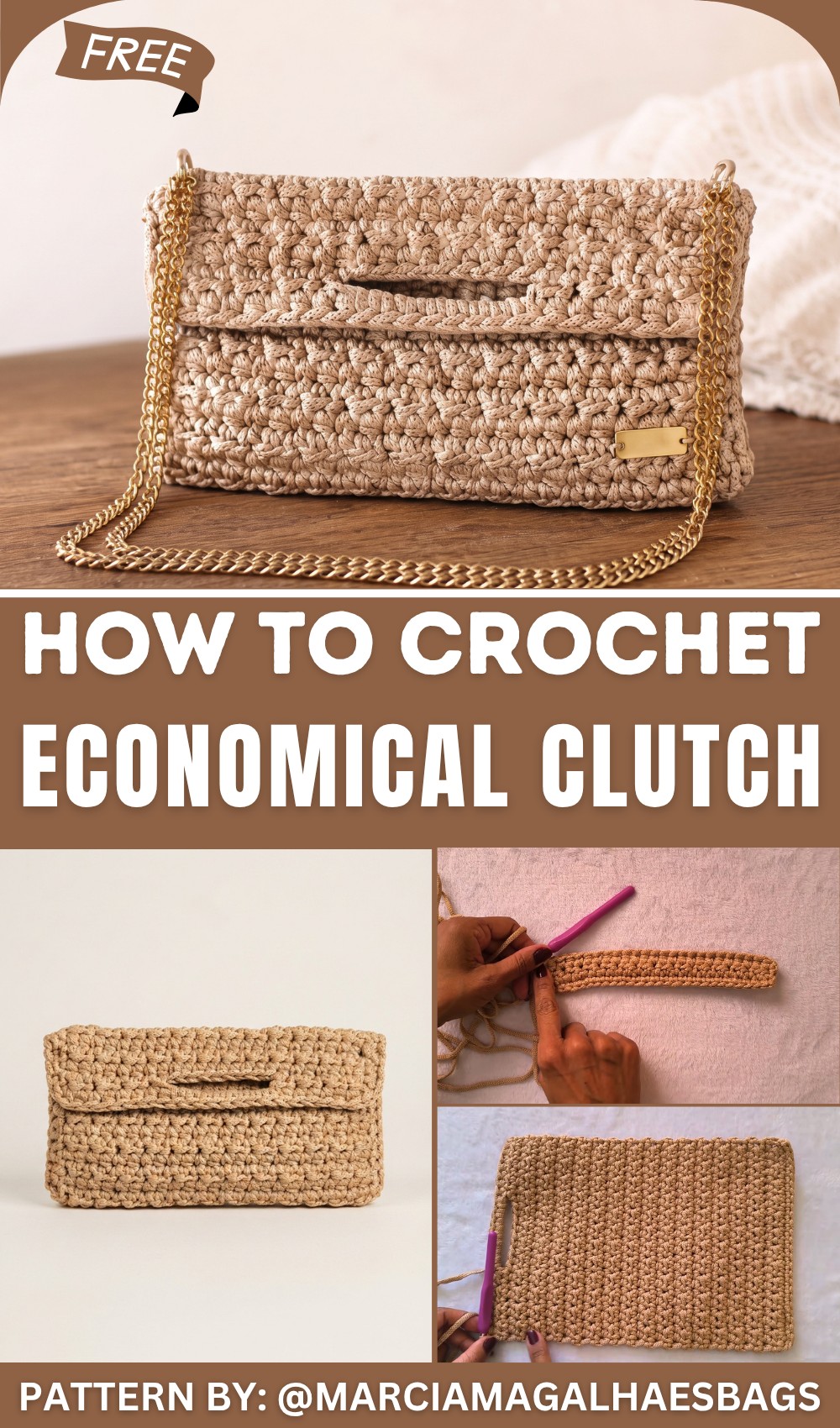 Easy, Quick, and Economical Crochet Clutch Complete Tutorial (1)