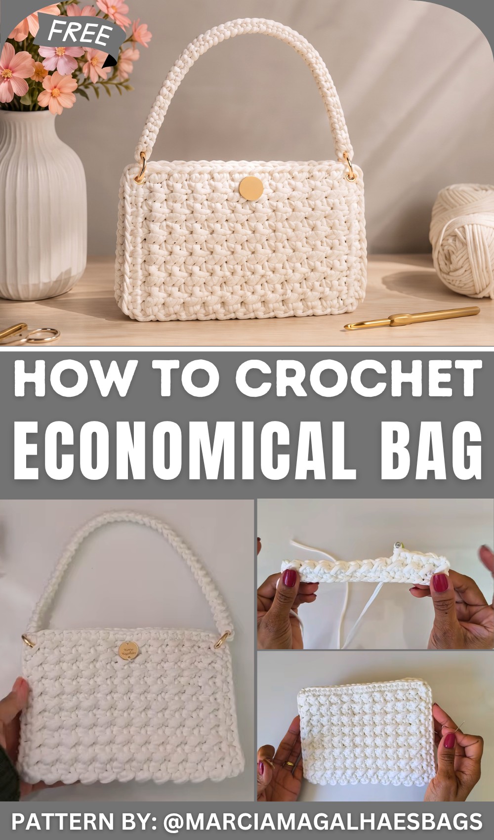 Easy and economical crochet bag 1
