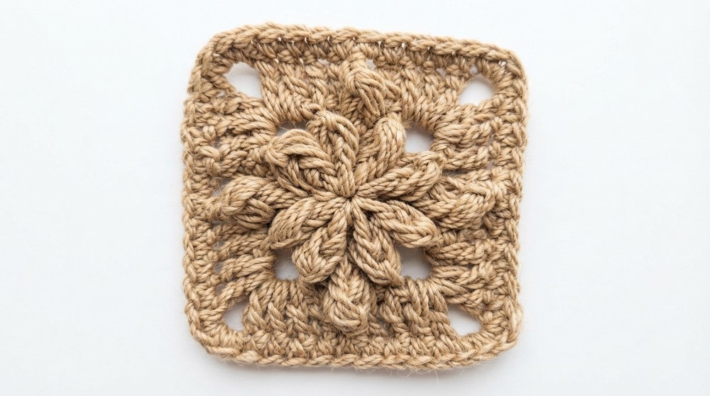 HOW TO CROCHET Bobble Drops Flower Granny Square