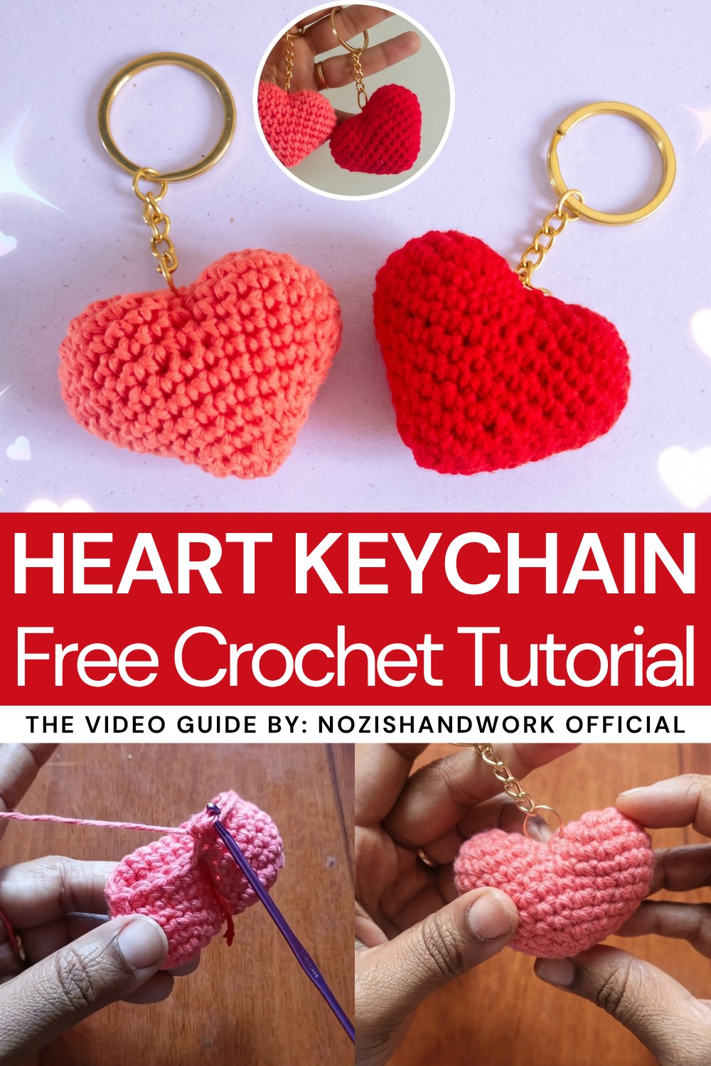 How To Crochet A Heart Keychain 1