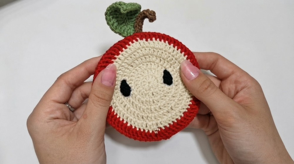 How To Crochet Apple-shaped Cup Holder 2