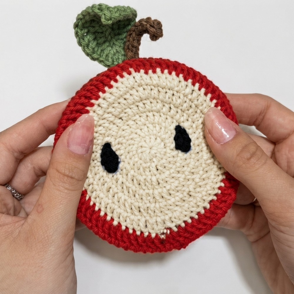How To Crochet Apple-shaped Cup Holder 9