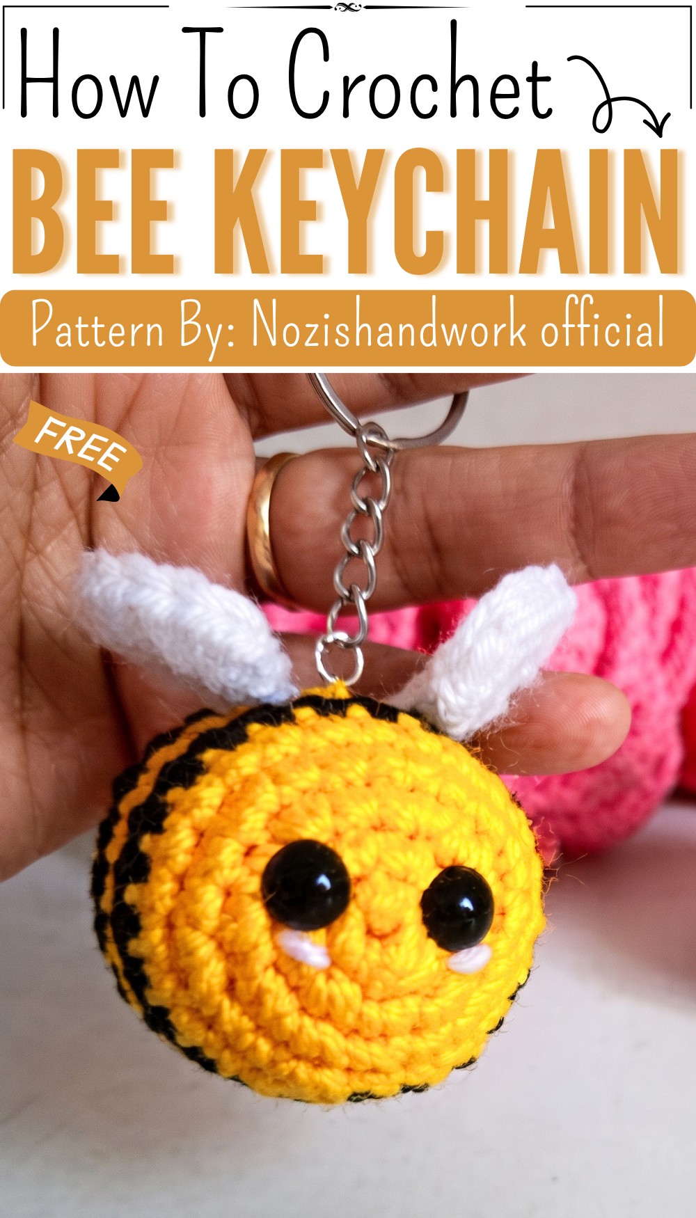 How To Crochet Bee Keychain (11)