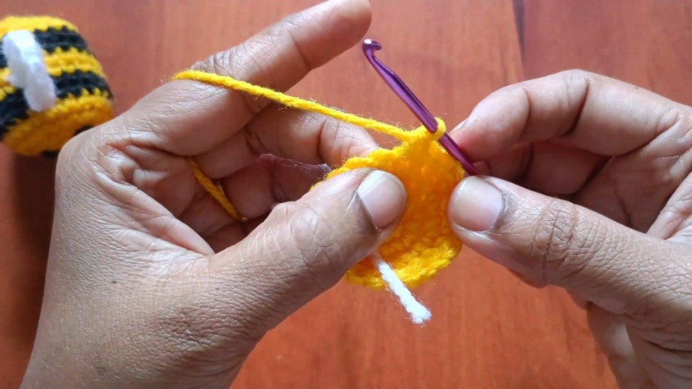 How To Crochet Bee Keychain (5)