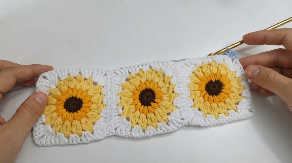 How To Crochet Granny Square Headscarf 4