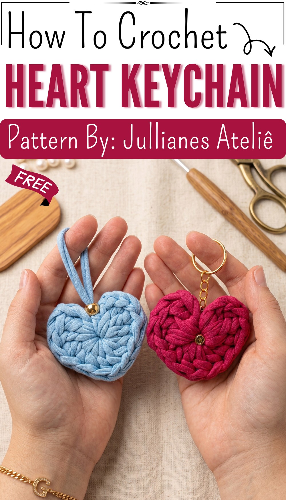 How To Crochet Heart Keychain (10)