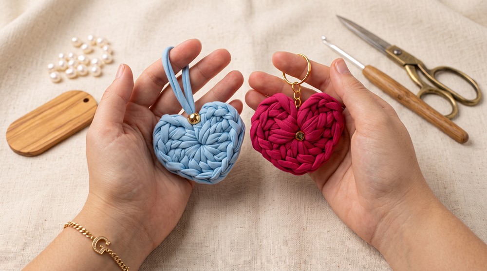 How To Crochet Heart Keychain (2)