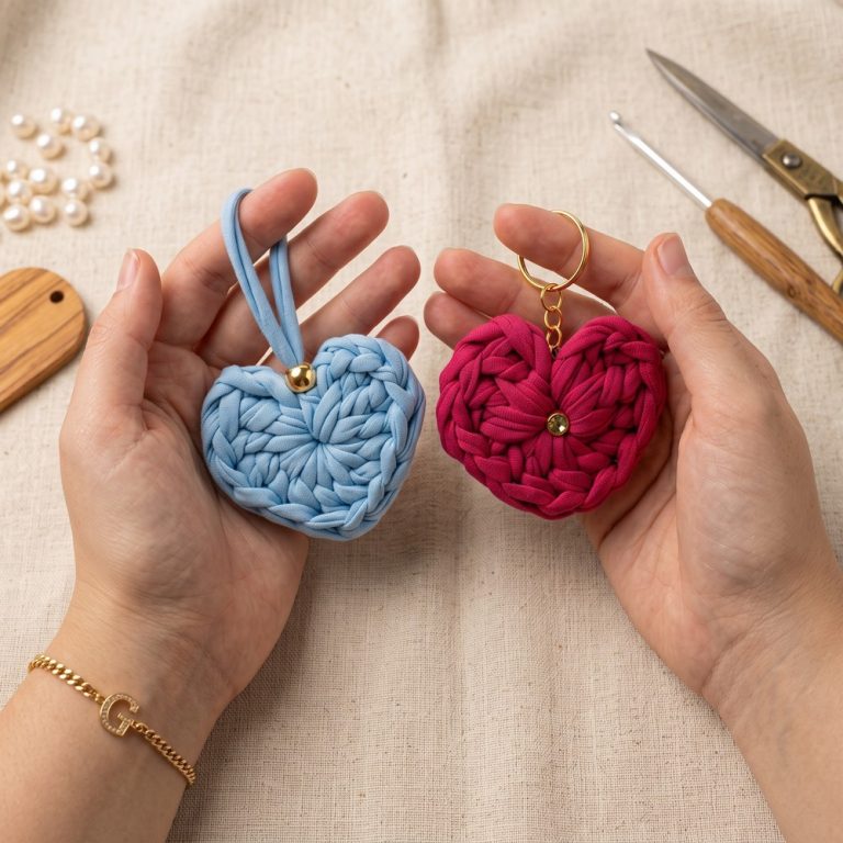 How To Crochet Heart Keychain (9)