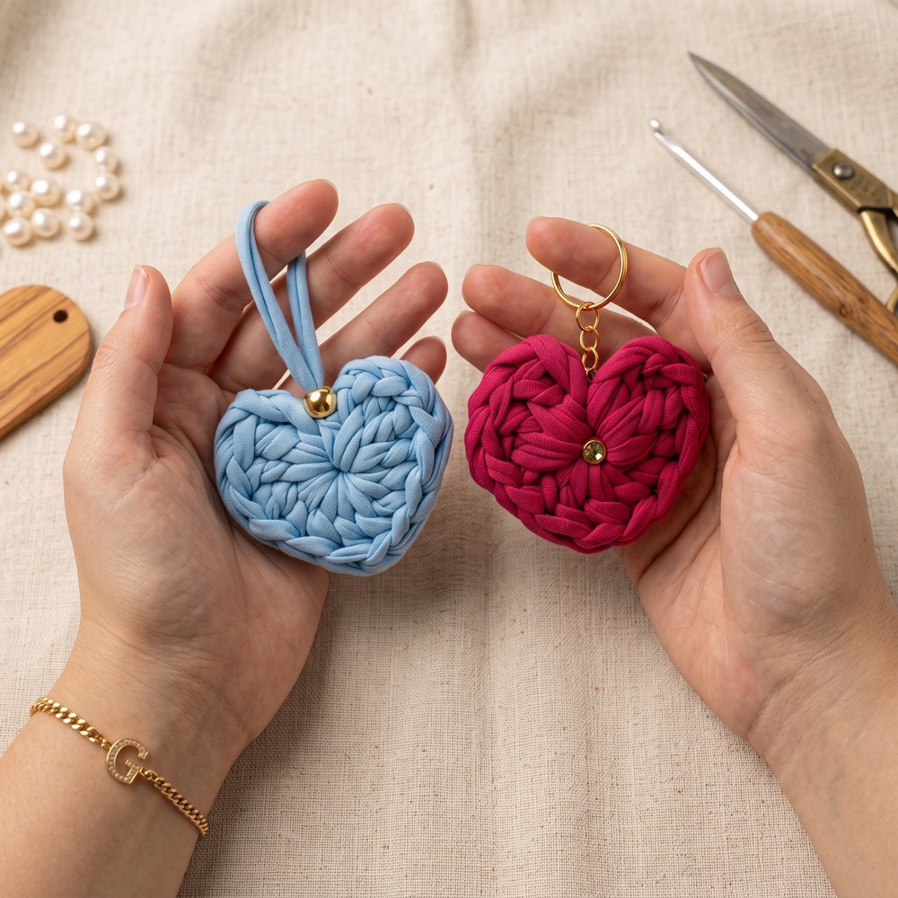 How To Crochet Heart Keychain (9)