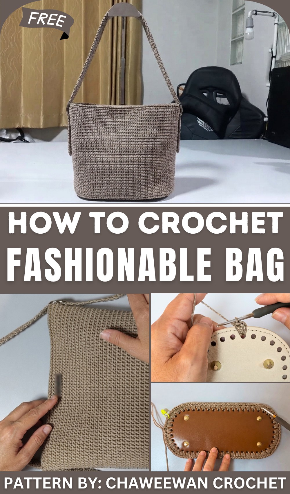 How To Crochet Honeycomb Pattern Bag 1