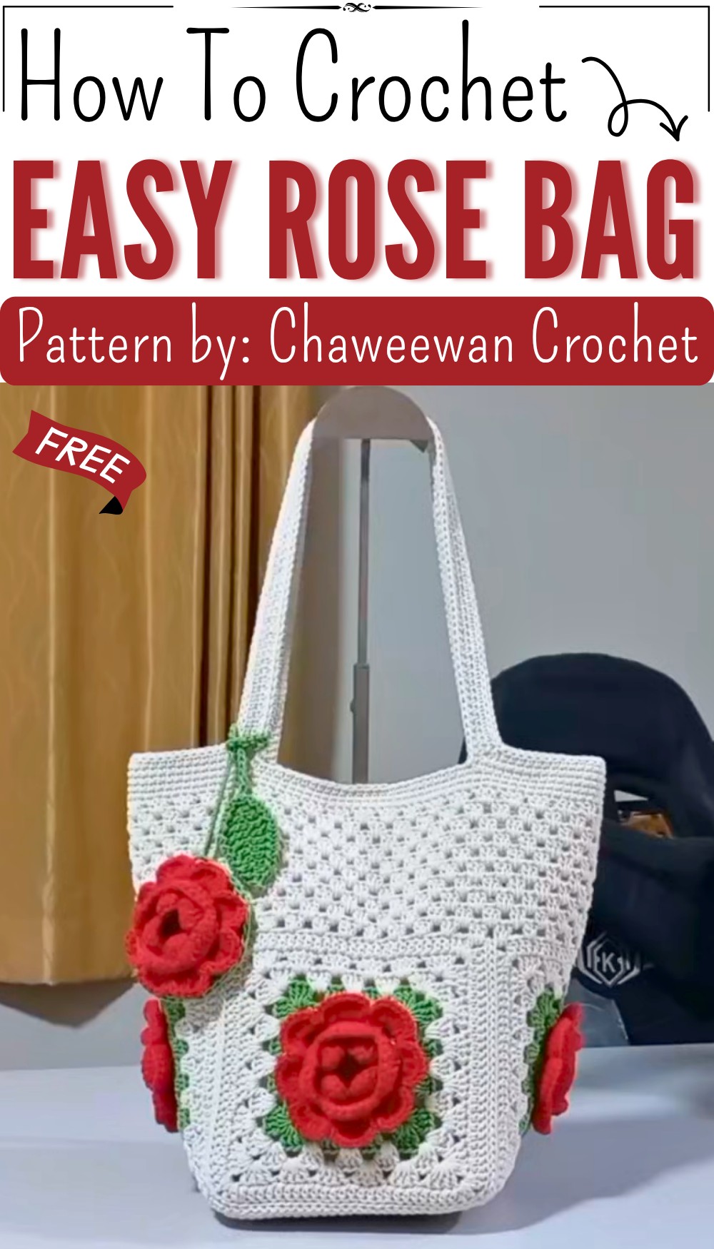 How To Crochet Rose Bag 11