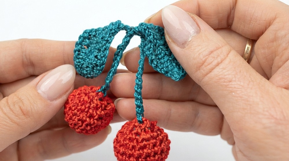 How To Crochet Very Easy Cherries 8