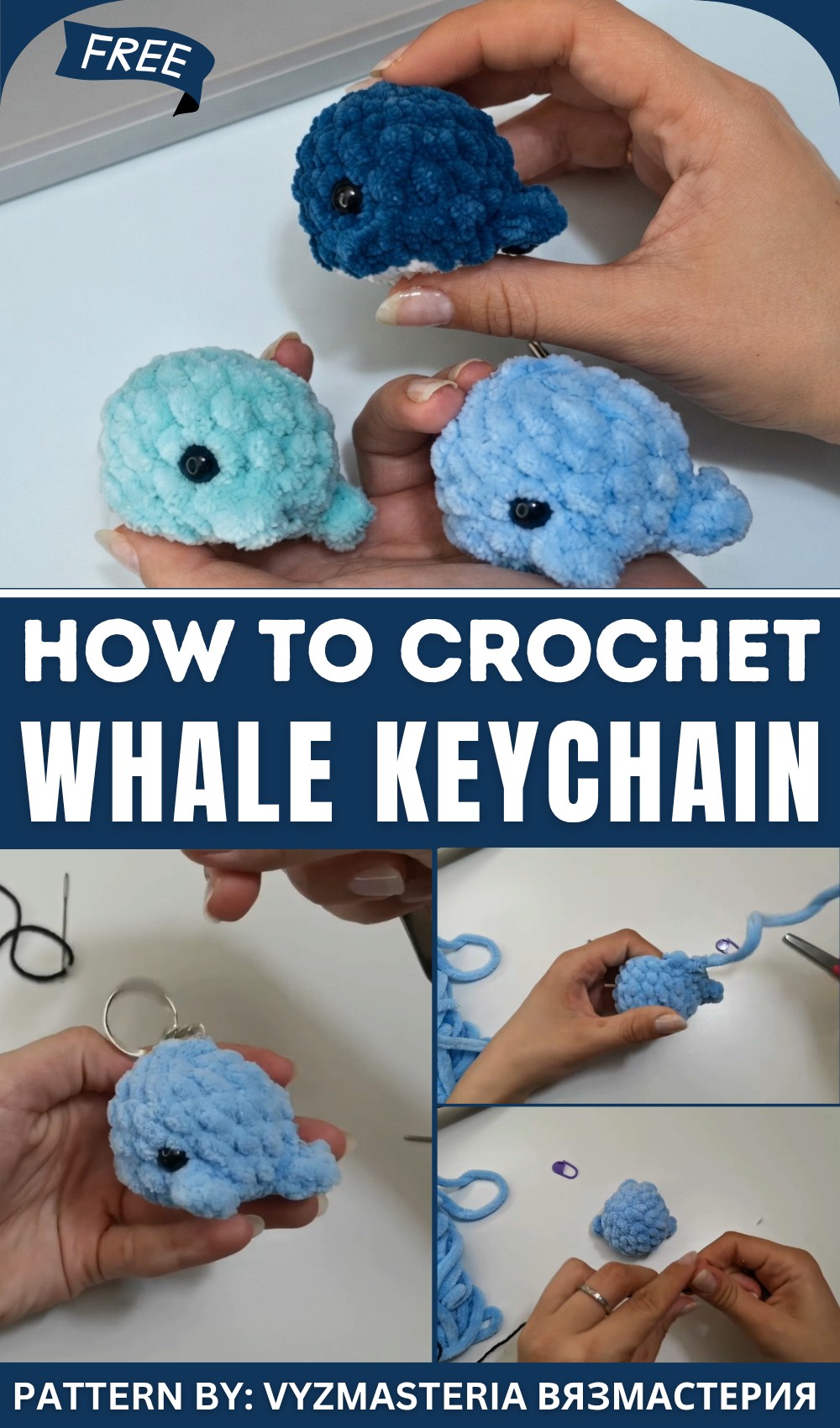 How To Crochet Whale Keychain 1