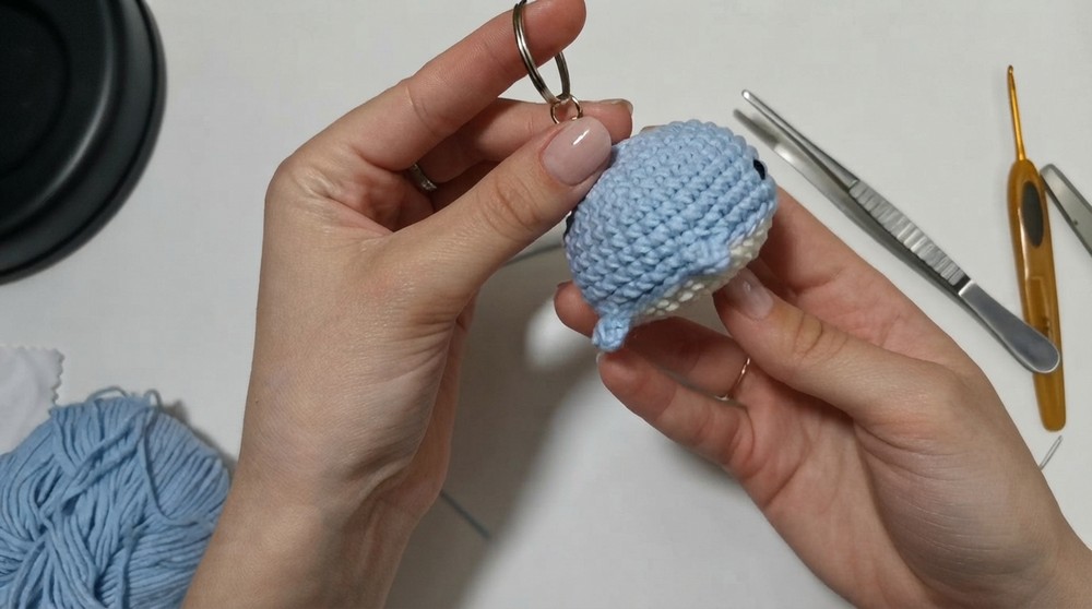 How To Crochet Whale Keychain 8