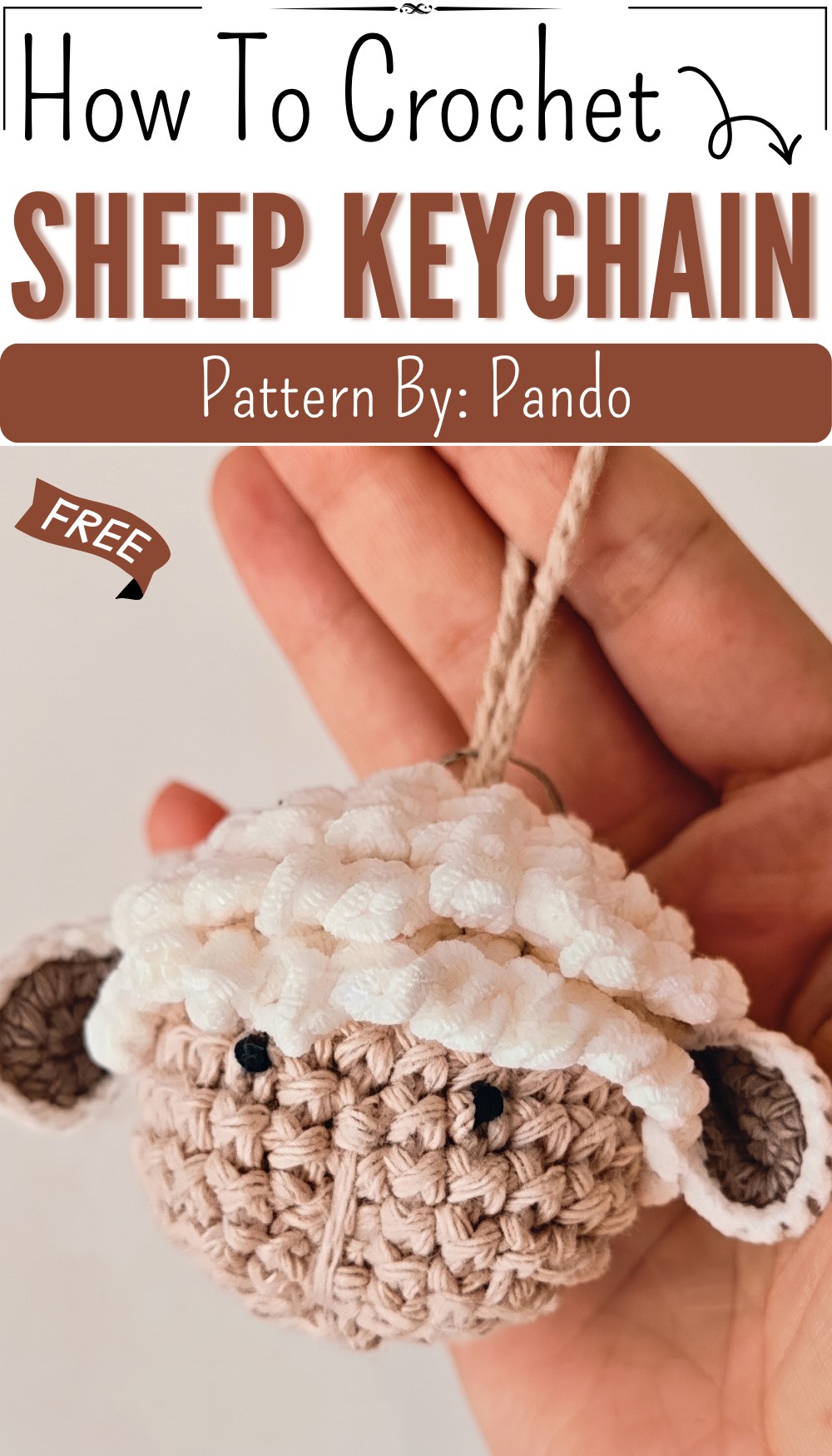 How to Crochet Amigurumi Sheep Keychain 9