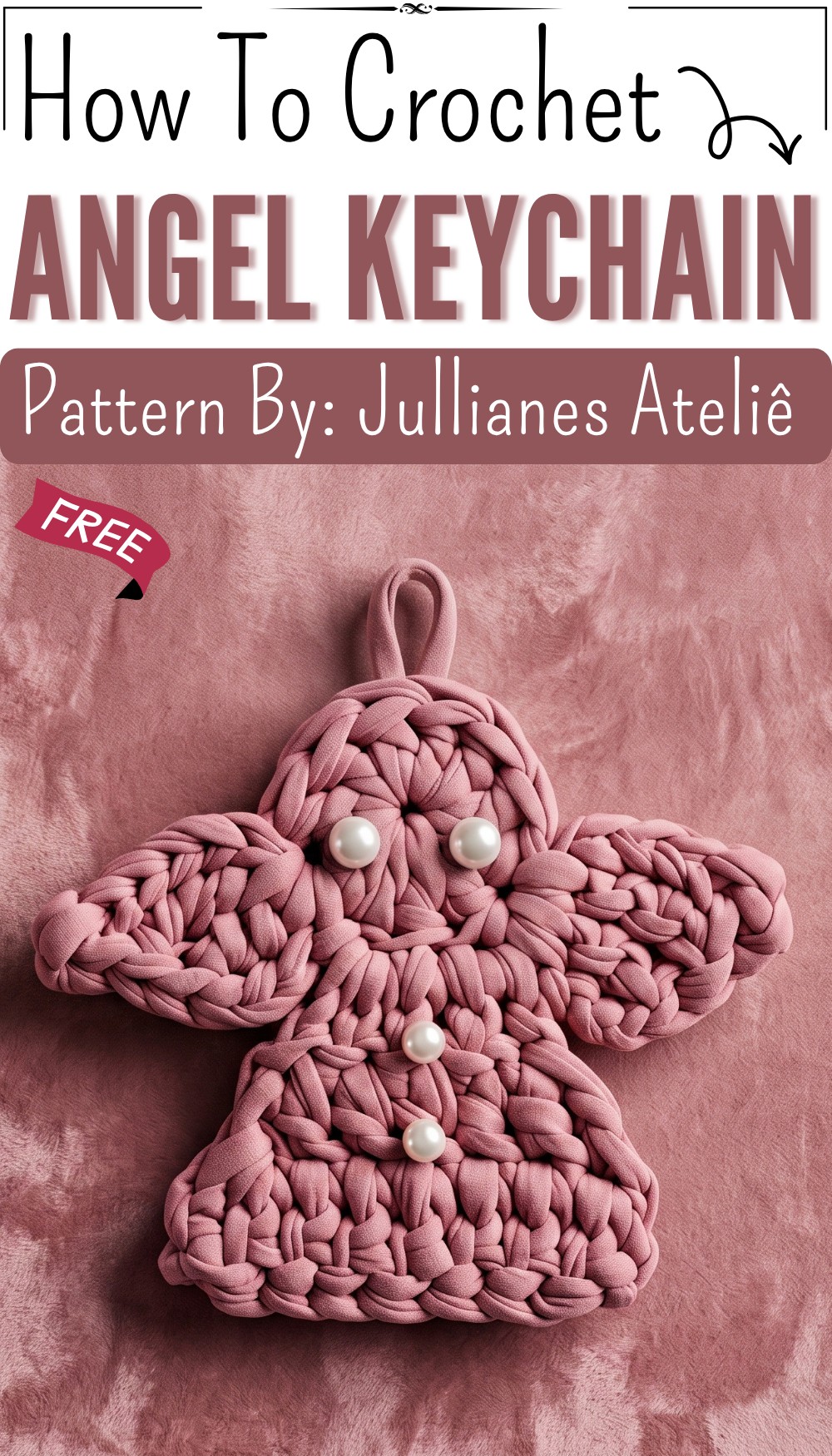 How to Crochet Angel Keychain with T-shirt Yarn 7