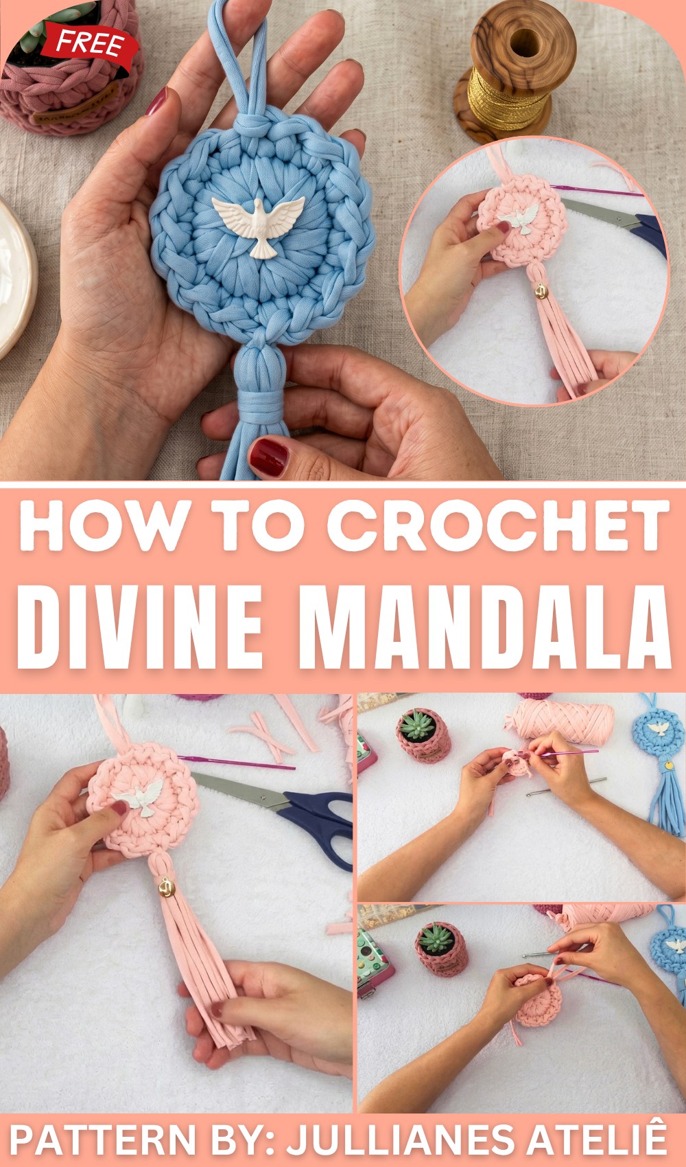 How to Crochet Divine Mandala with T-shirt Yarn 1