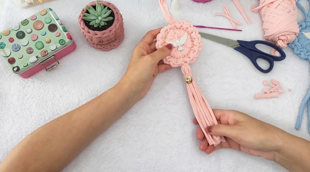 How to Crochet Divine Mandala with T-shirt Yarn 7