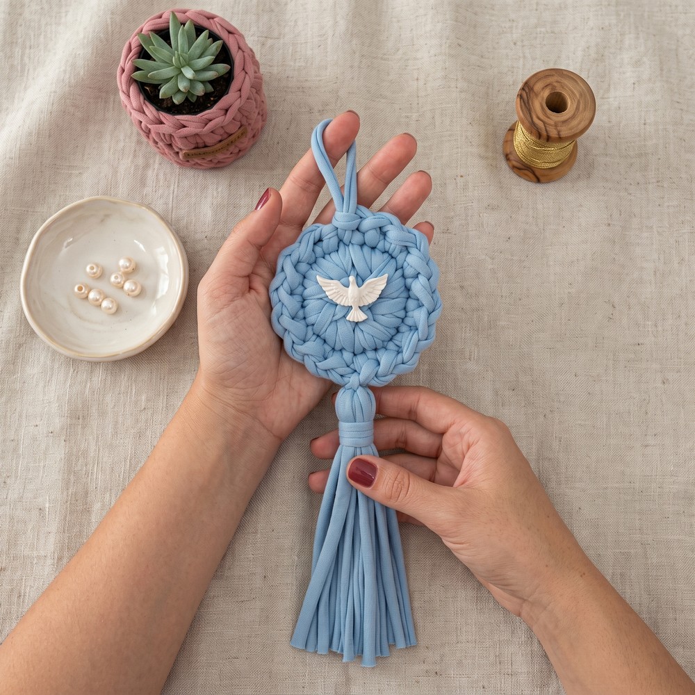 How to Crochet Divine Mandala with T-shirt Yarn 9
