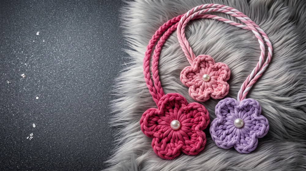 How to Crochet Flower Keychain Tutorial - 3 Designs 2