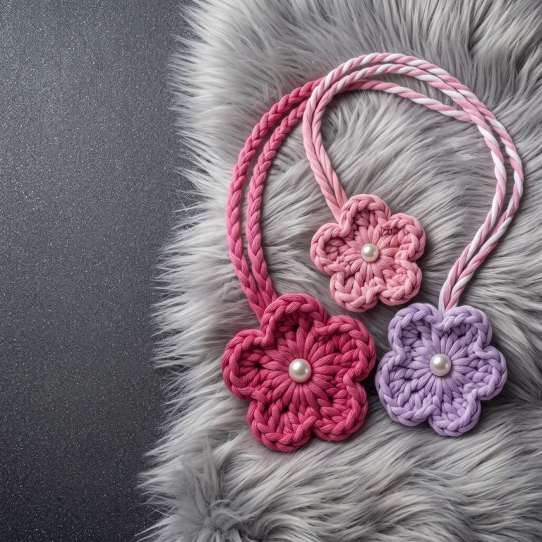 How to Crochet Flower Keychain Tutorial - 3 Designs 8