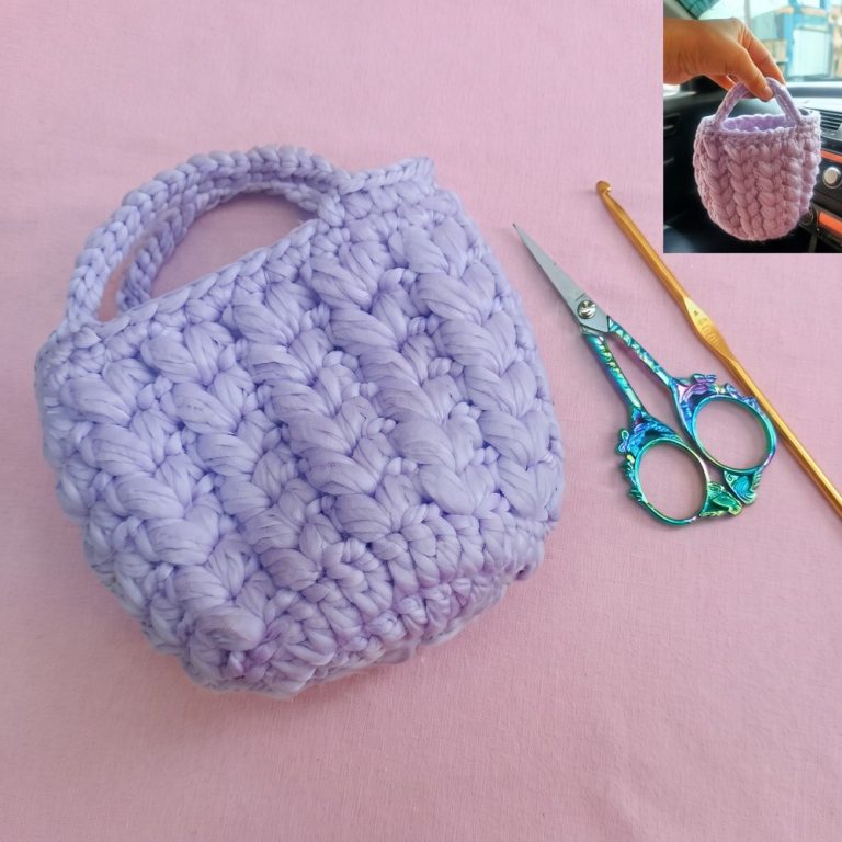 How to Crochet Mini Puff Bag 10