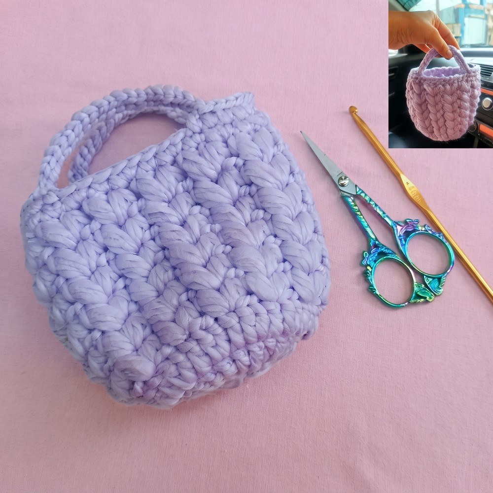How to Crochet Mini Puff Bag 10