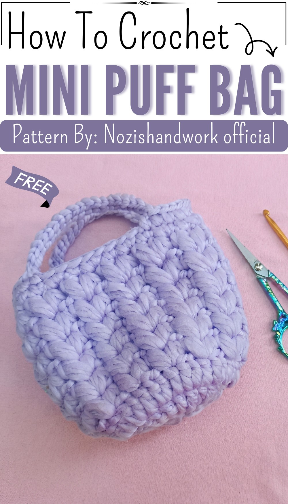 How to Crochet Mini Puff Bag 9