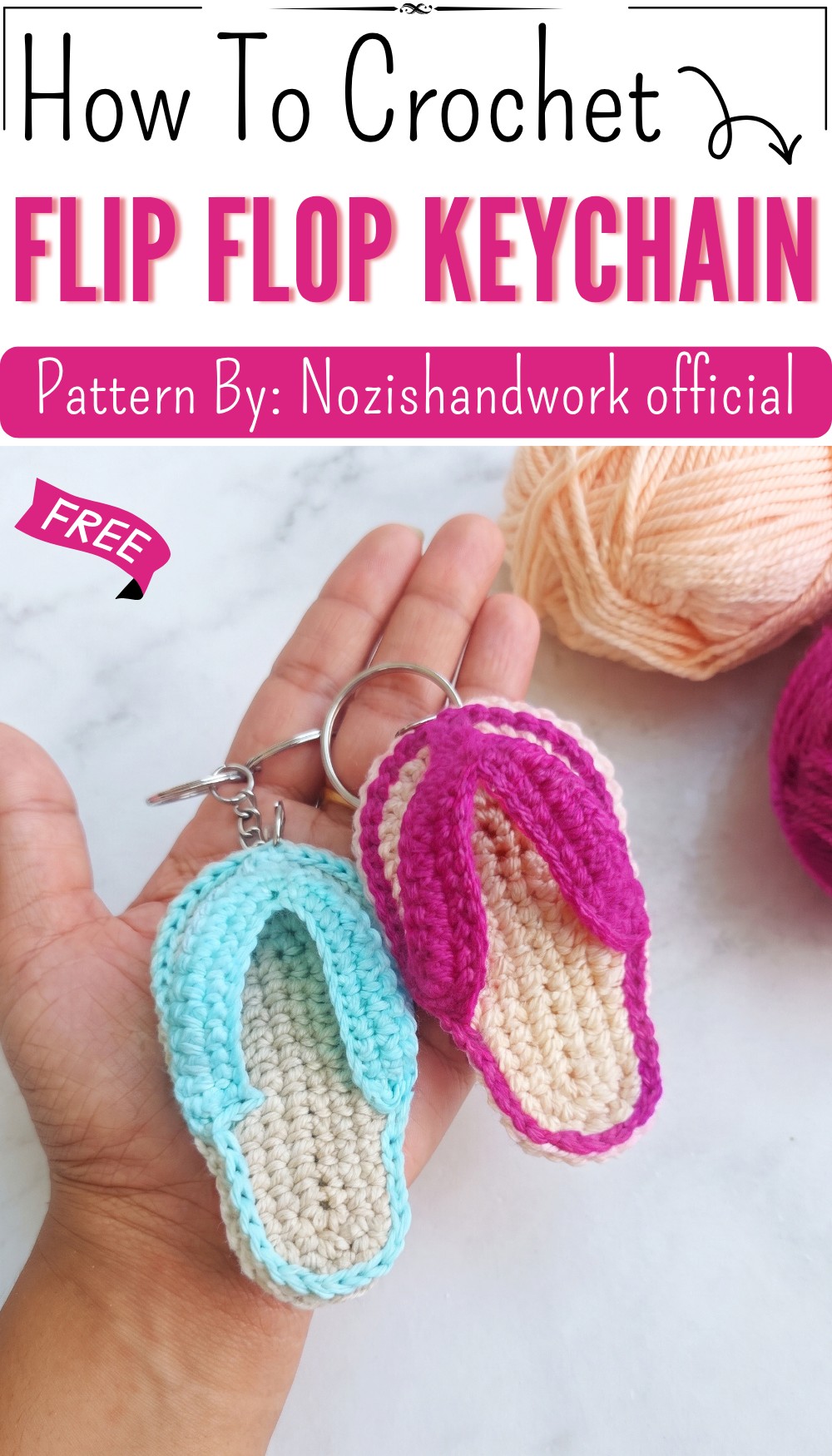 How to Crochet a Flip Flop Keychain 9