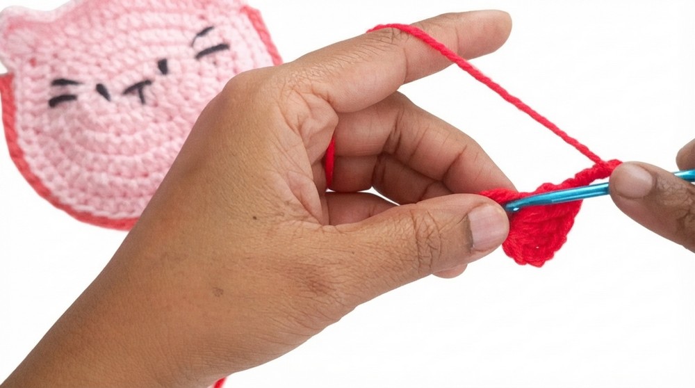 How to Crochet a Hellokitty Pouch 9