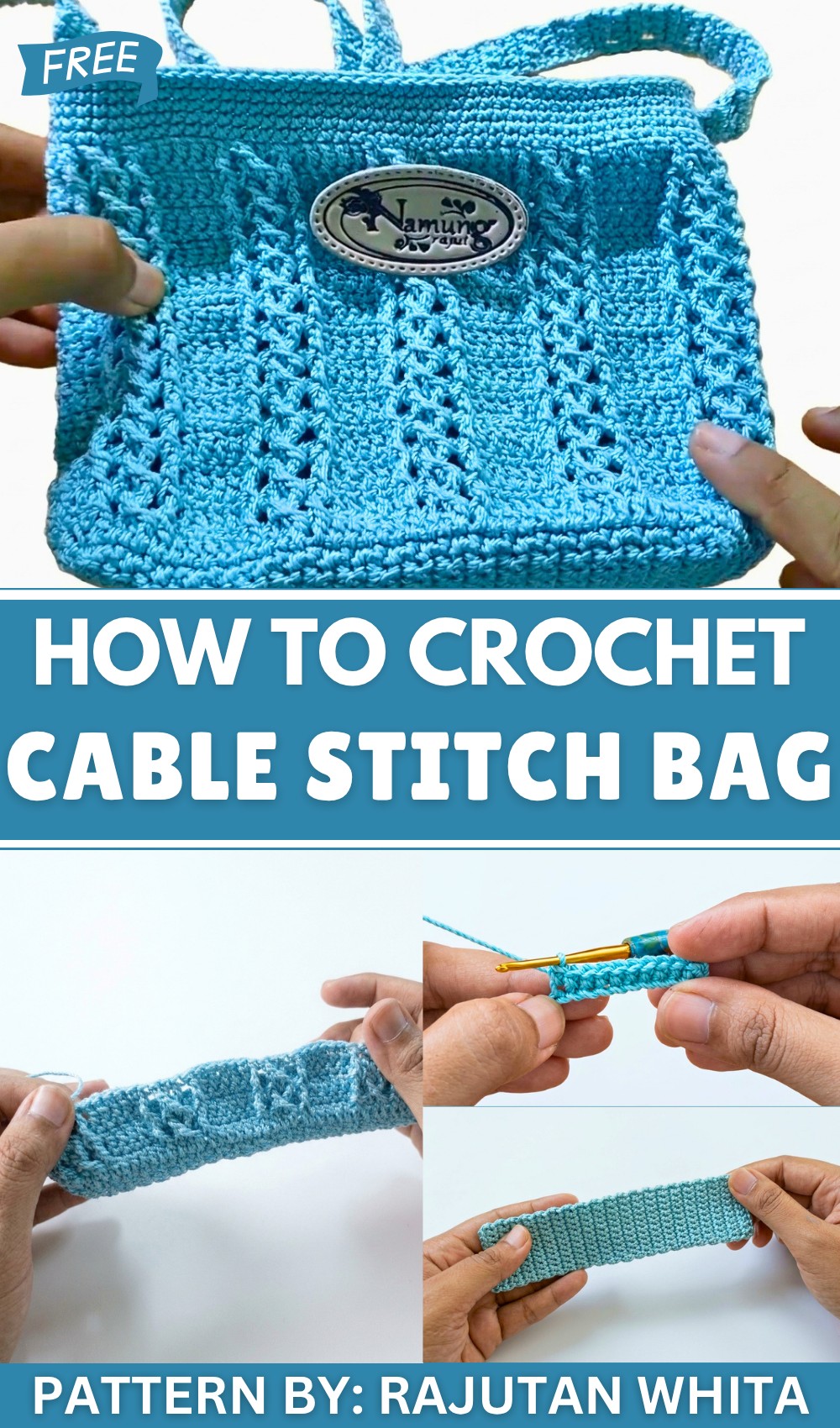 Simple Cable Stitch Sling Bag Pattern