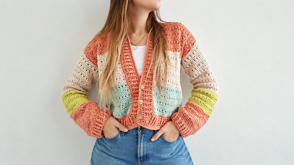 How To Crochet Colorful Spring Cardigan (5)