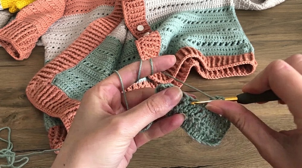How To Crochet Colorful Spring Cardigan (7)
