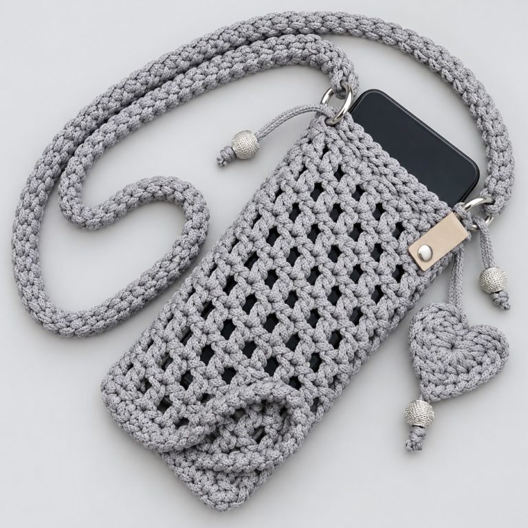Let's crochet a beautiful and comfortable phone case (8)